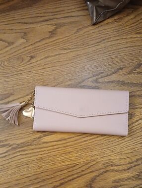 Blush Pink Tassel Envelope Clutch Wallet - Women Bags